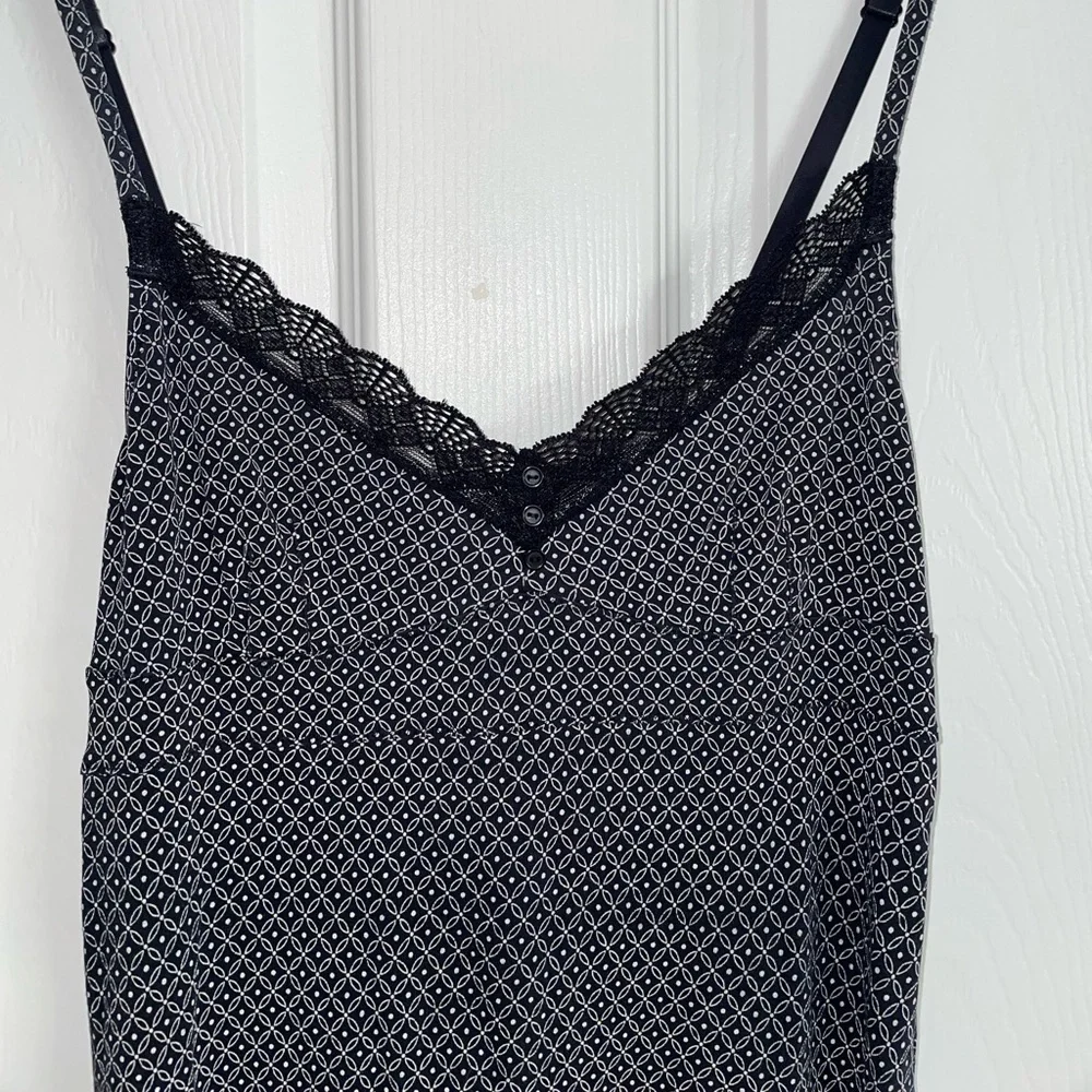 Patterned Black Lingerie Style Dress - Picture 7 of 8